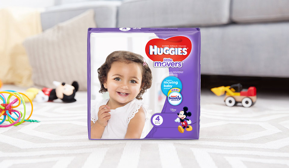 HUGGIES LITTLE MOVERS DIAPERS STEP 4 BIG PACK 60